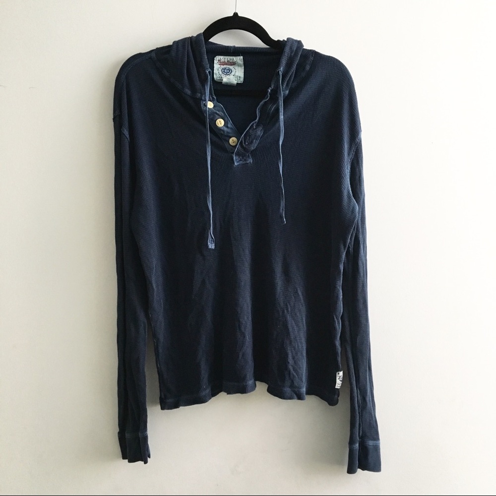 Lightweight waffle knit hoodie. + Revolution tee